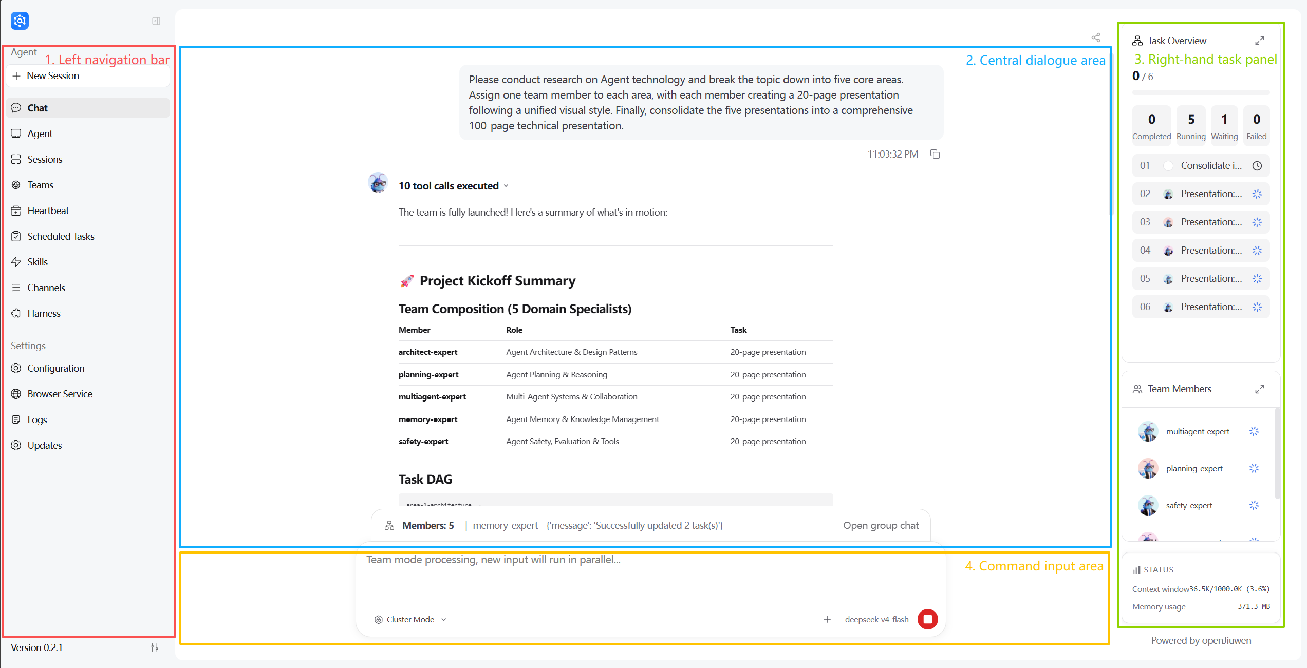 JiuwenSwarm Interface Preview