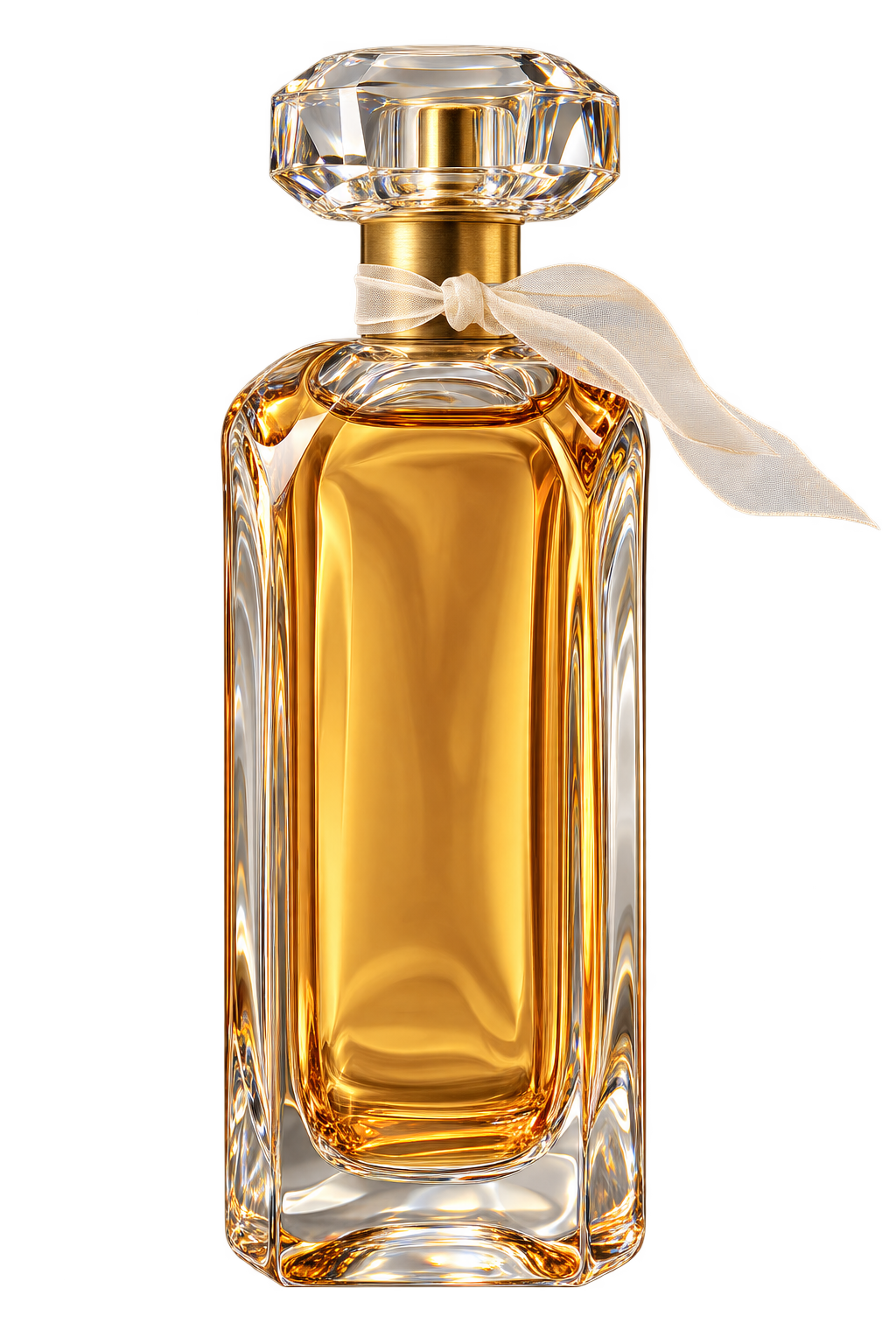 Frasco de perfume gerado pelo GPT-Image-2 com fundo transparente, exemplo do Cookbook da OpenAI