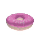 a donut with pink icing