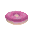 a donut with pink icing