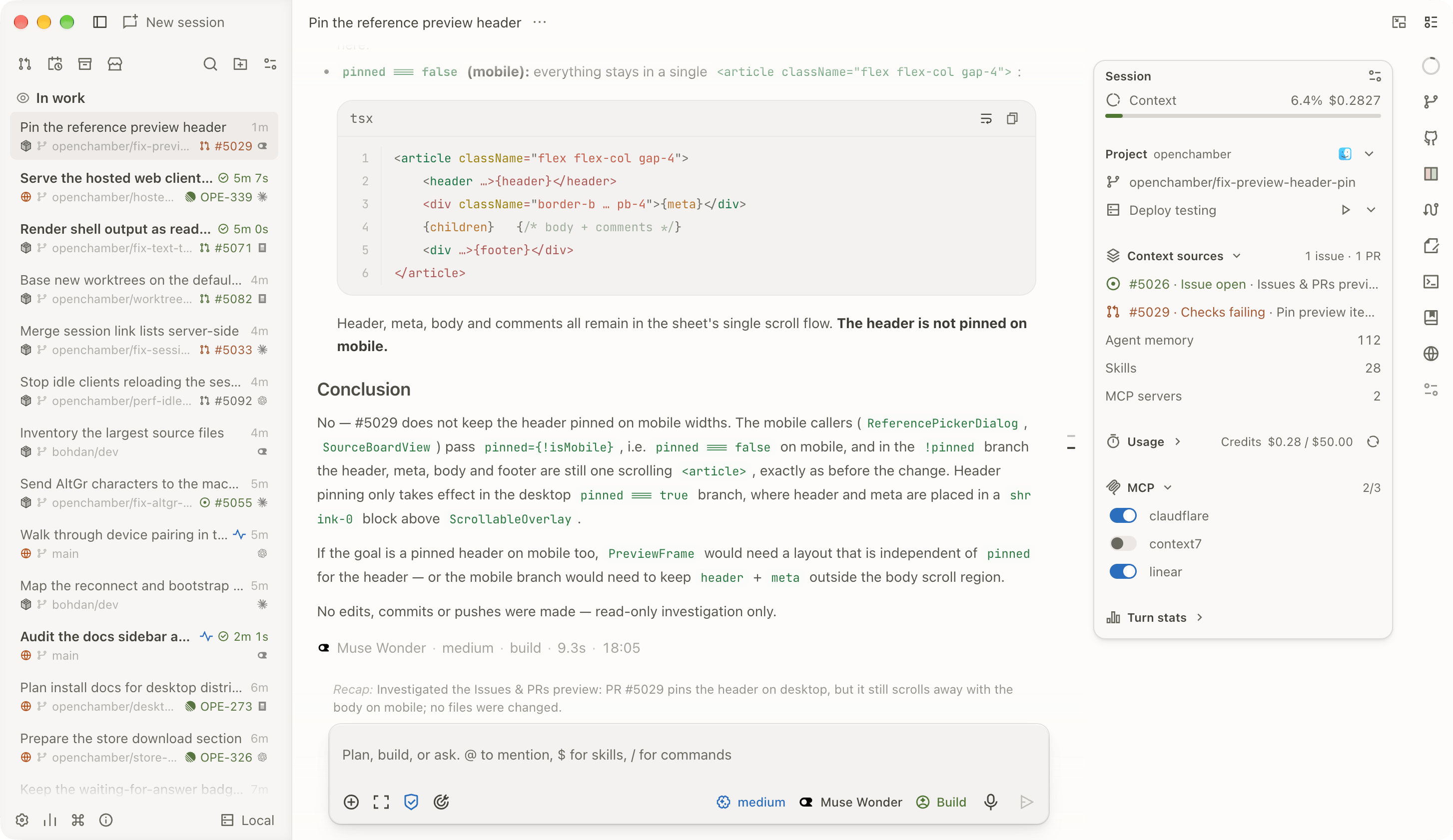 OpenChamber desktop app