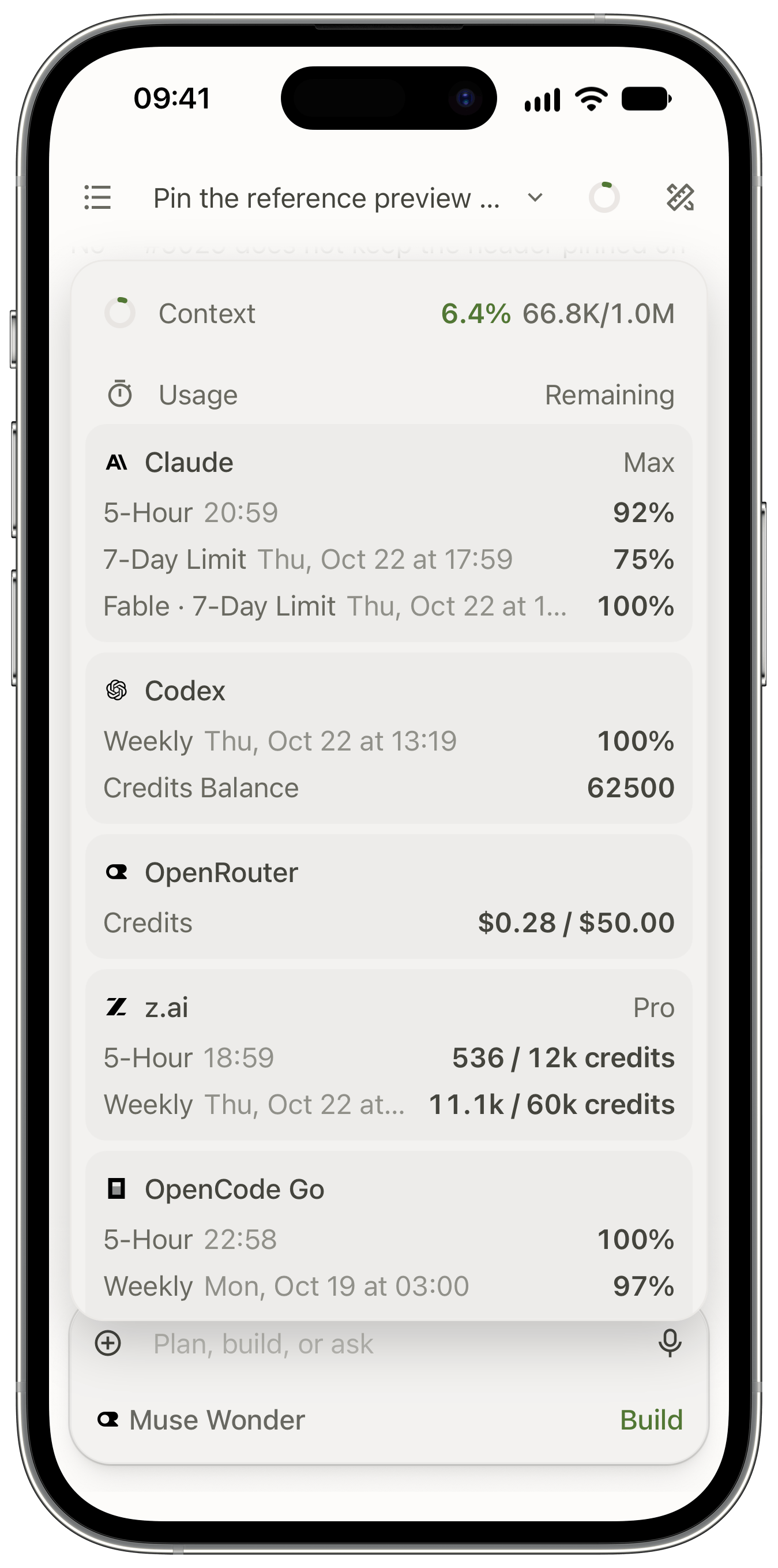OpenChamber mobile context and usage