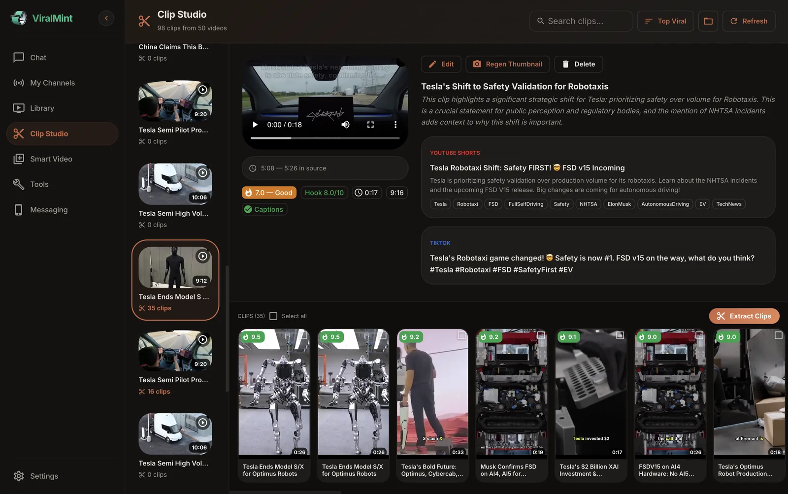 Clip Studio — extract viral shorts from a long-form video