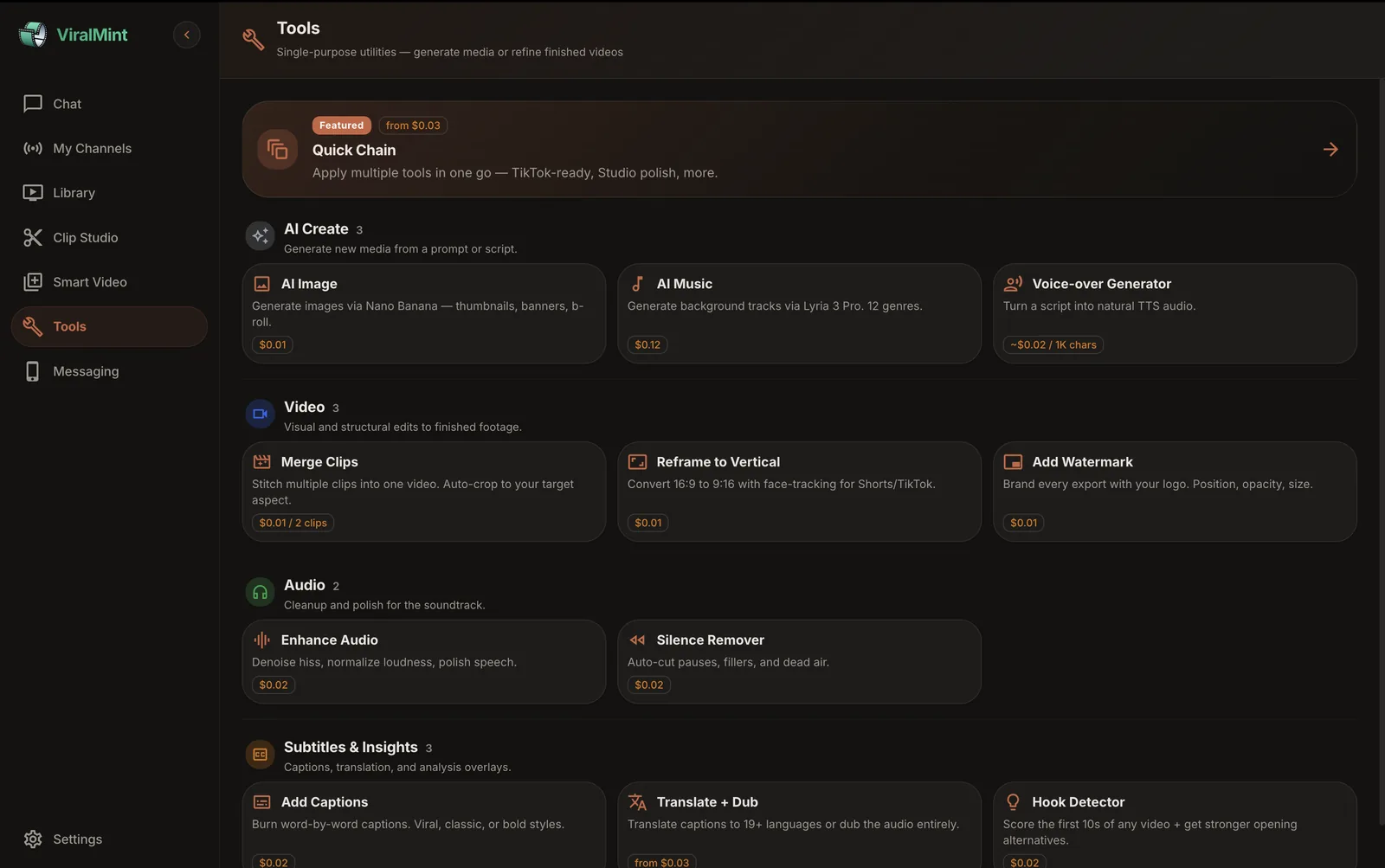 Tools — single-purpose utilities