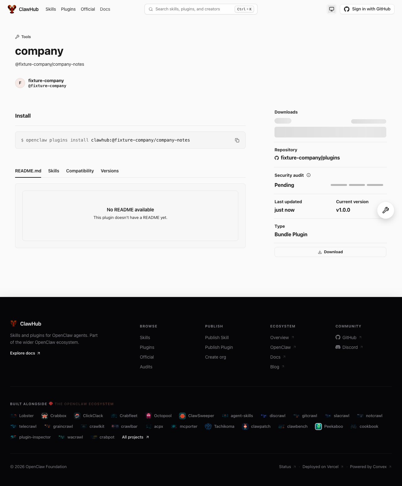 Company package before custody disclosure