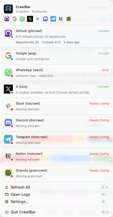 Before: base status menu