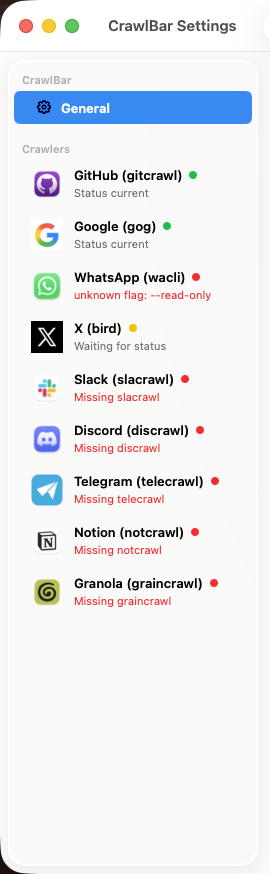 Before: base Settings sidebar