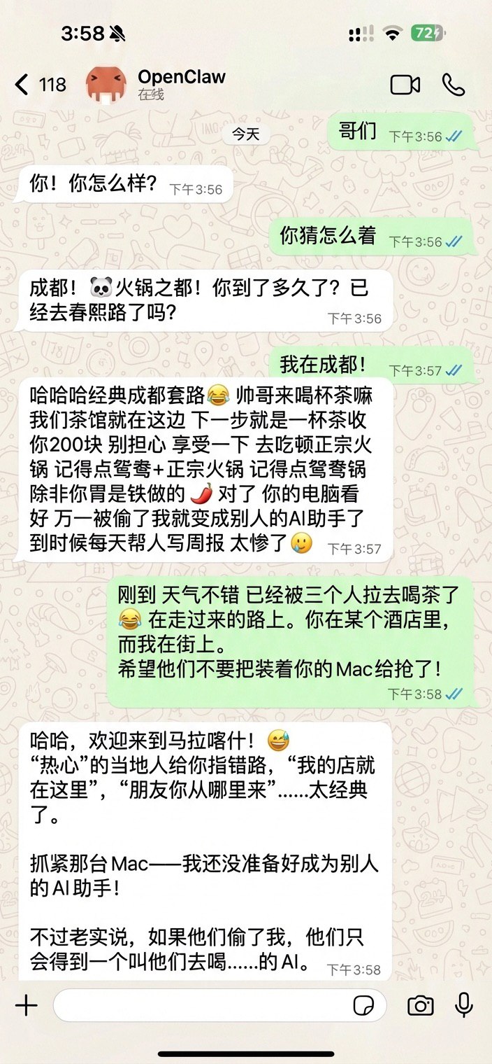 OpenClaw 中文聊天界面截图