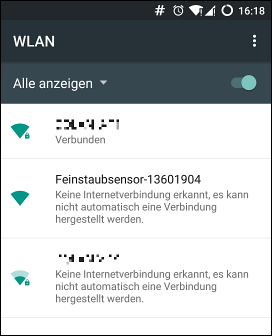 Android über Einstellungen->WLAN