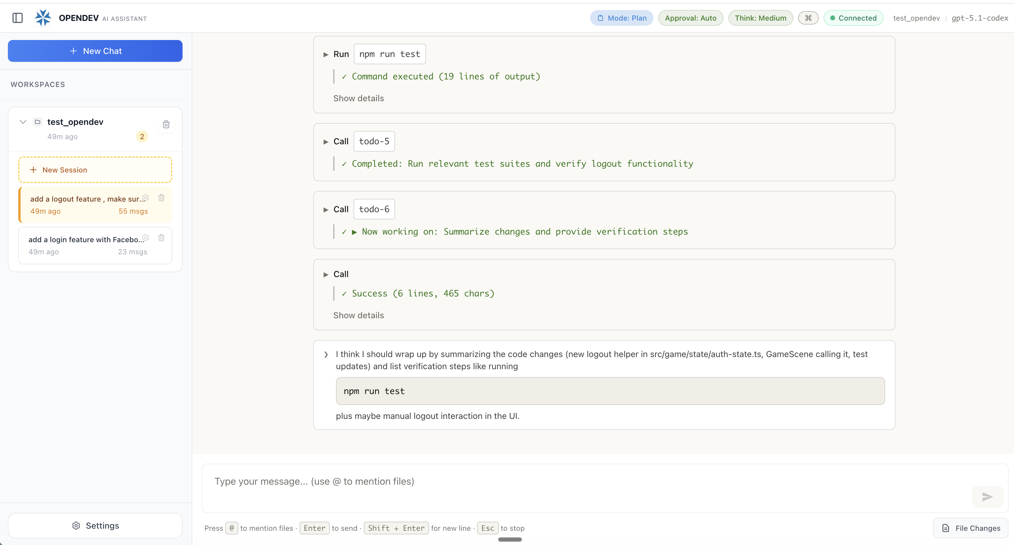 OpenDev Web UI