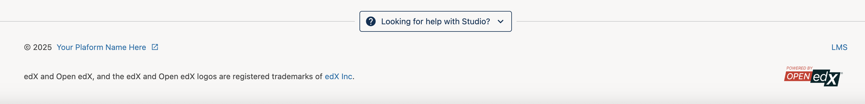 Screenshot of Default Studio Footer