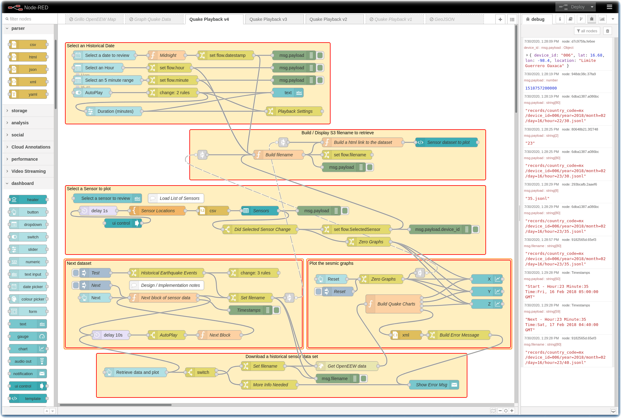 OpenEEW Historical Playback Flow