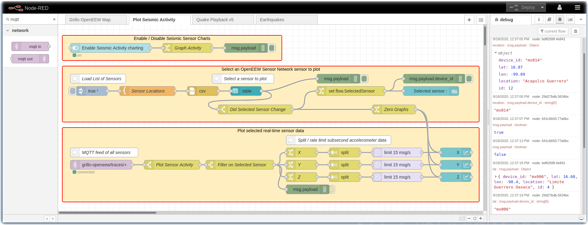 OpenEEW Sensor flow