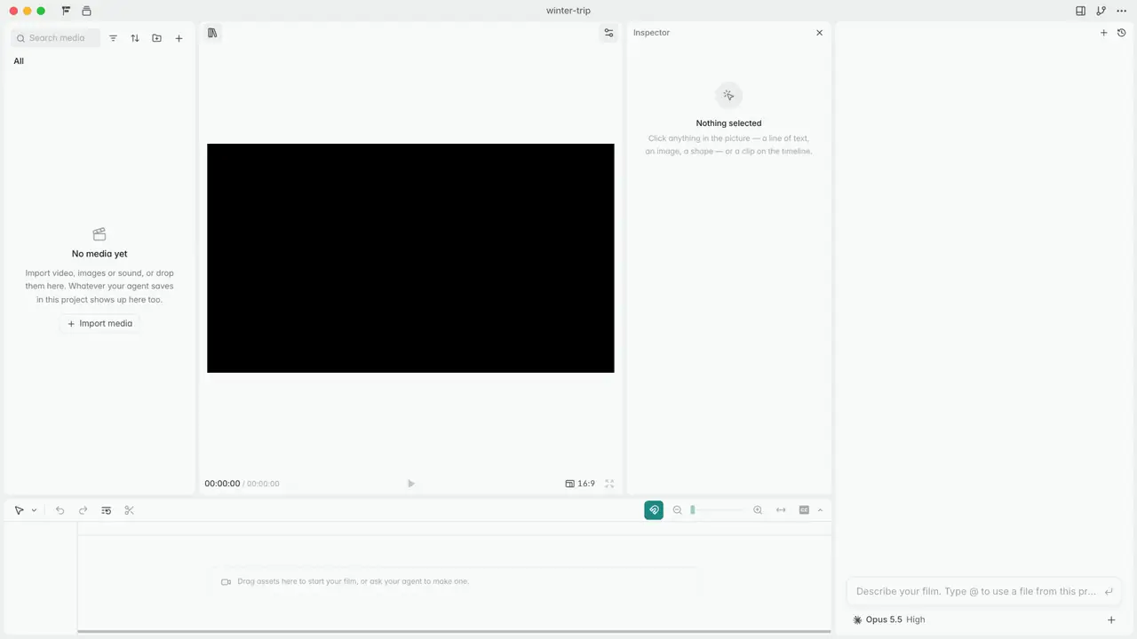 An agent makes a film with OpenFilm; it is then changed by hand in Studio