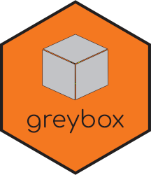 Hex sticker of the greybox package for R
