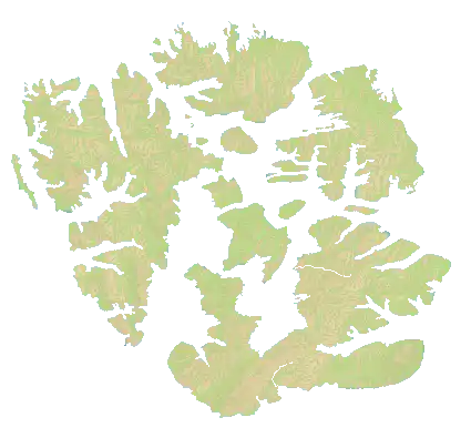 Official OpenFront Svalmel thumbnail showing four major island groups