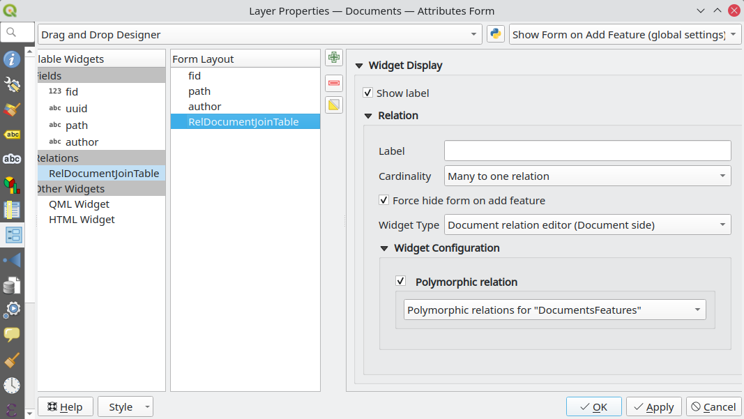 Configuration document side