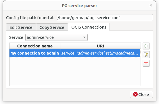 QGIS Connection to service