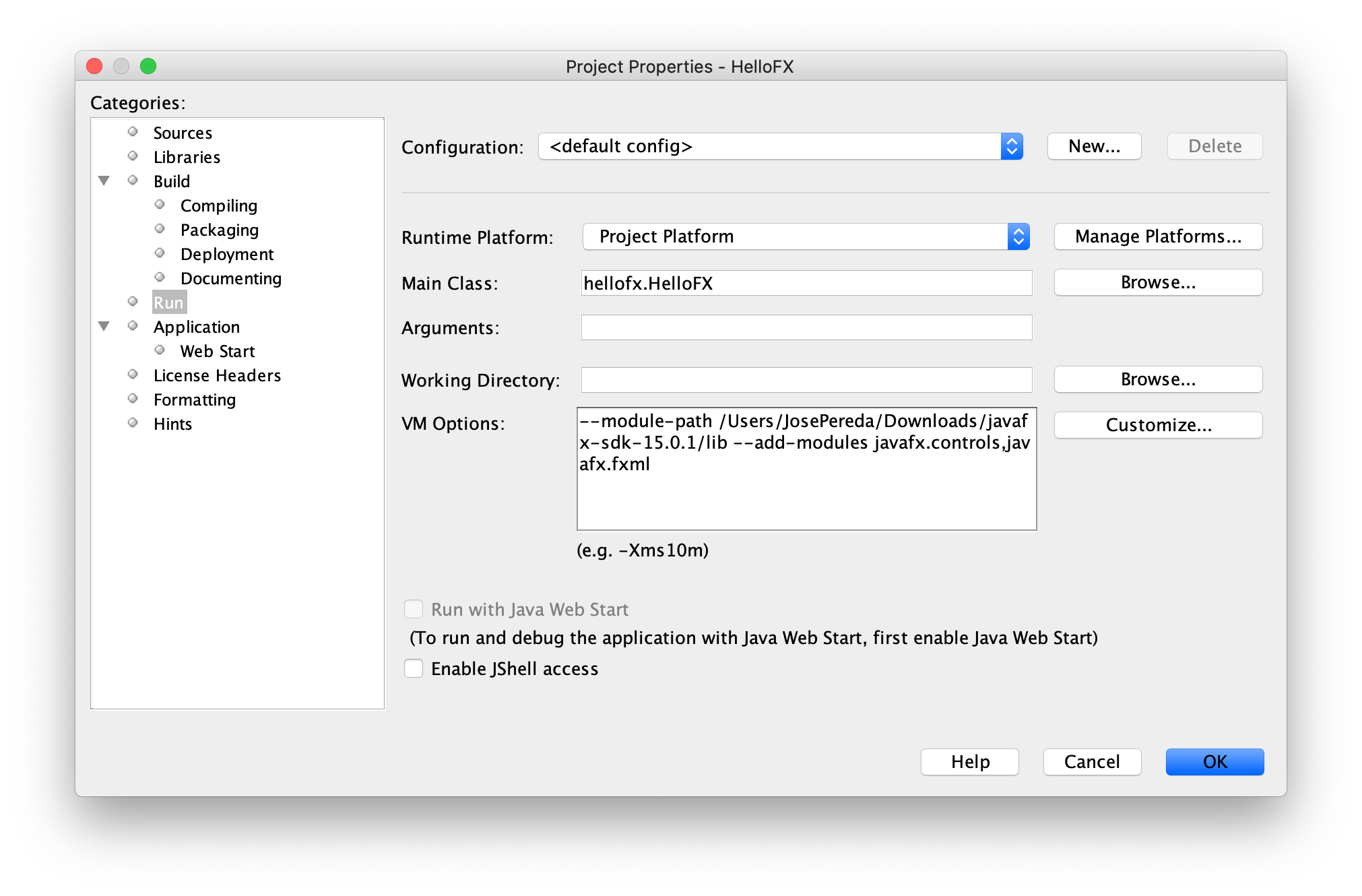 VM options