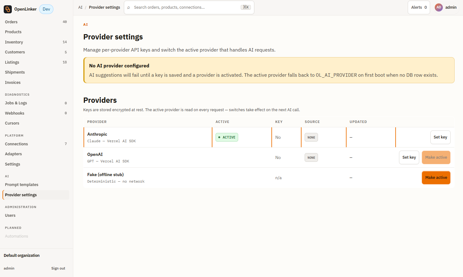 AI Provider Settings