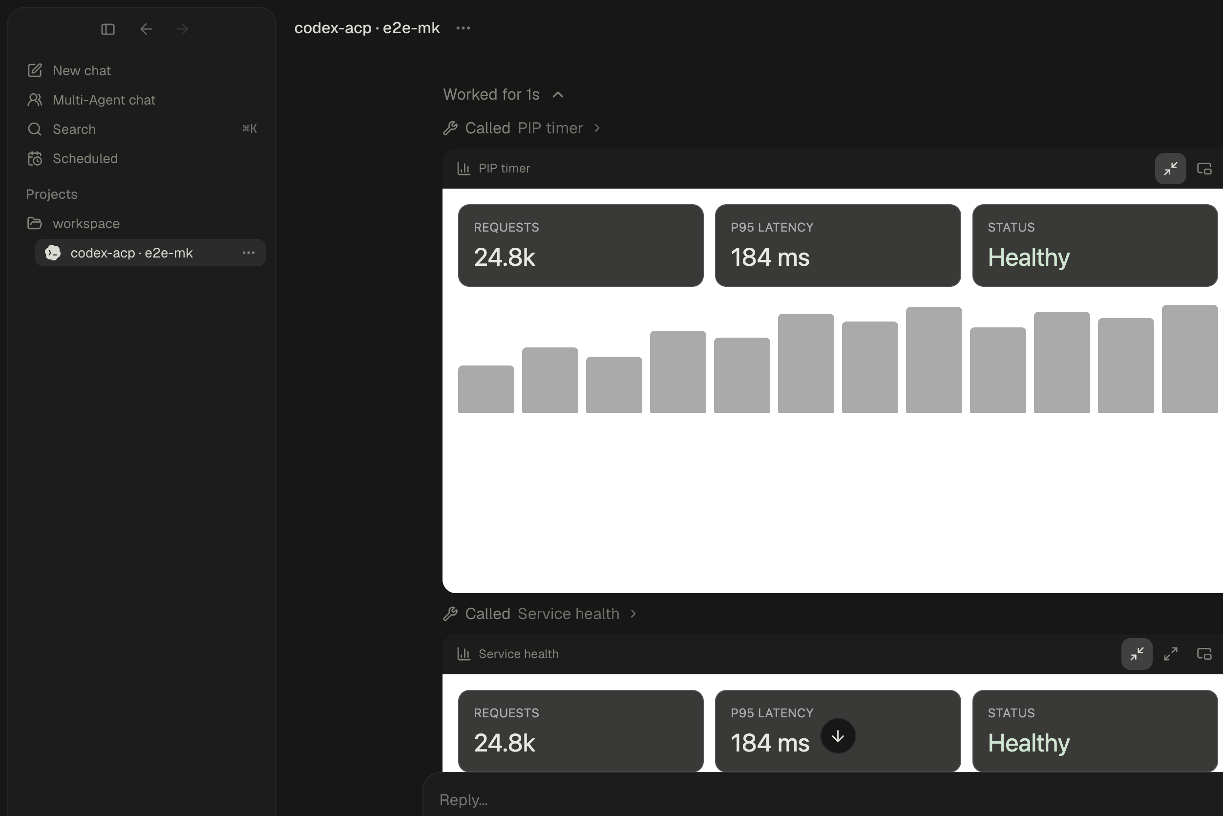 Interactive MCP App rendered inline with the chat