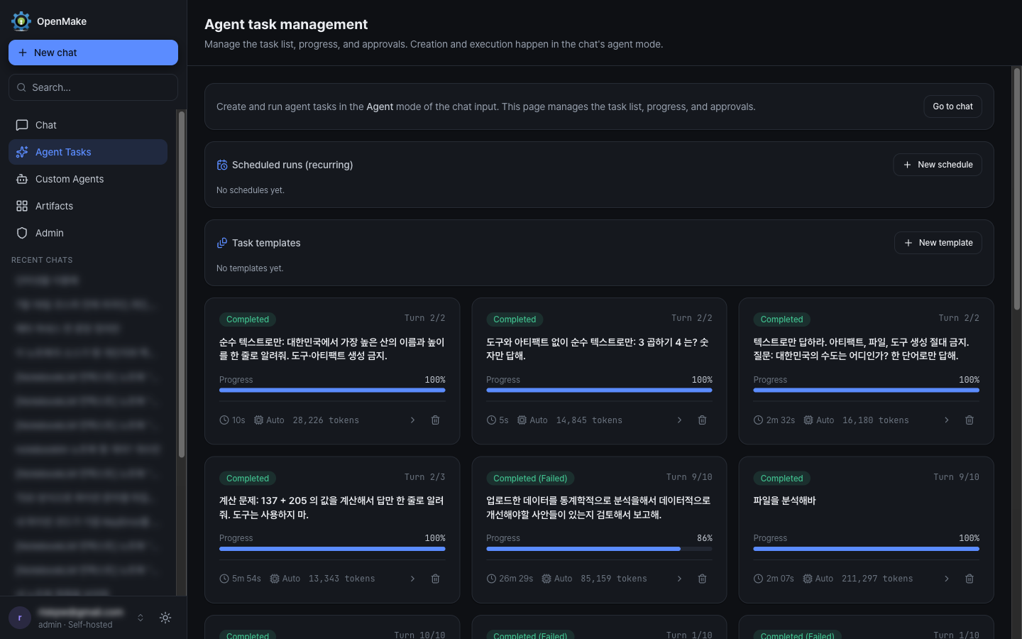 Agent task management