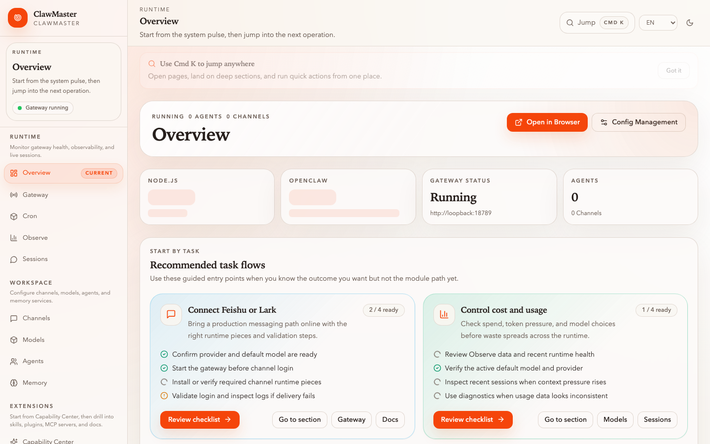 Overview dashboard