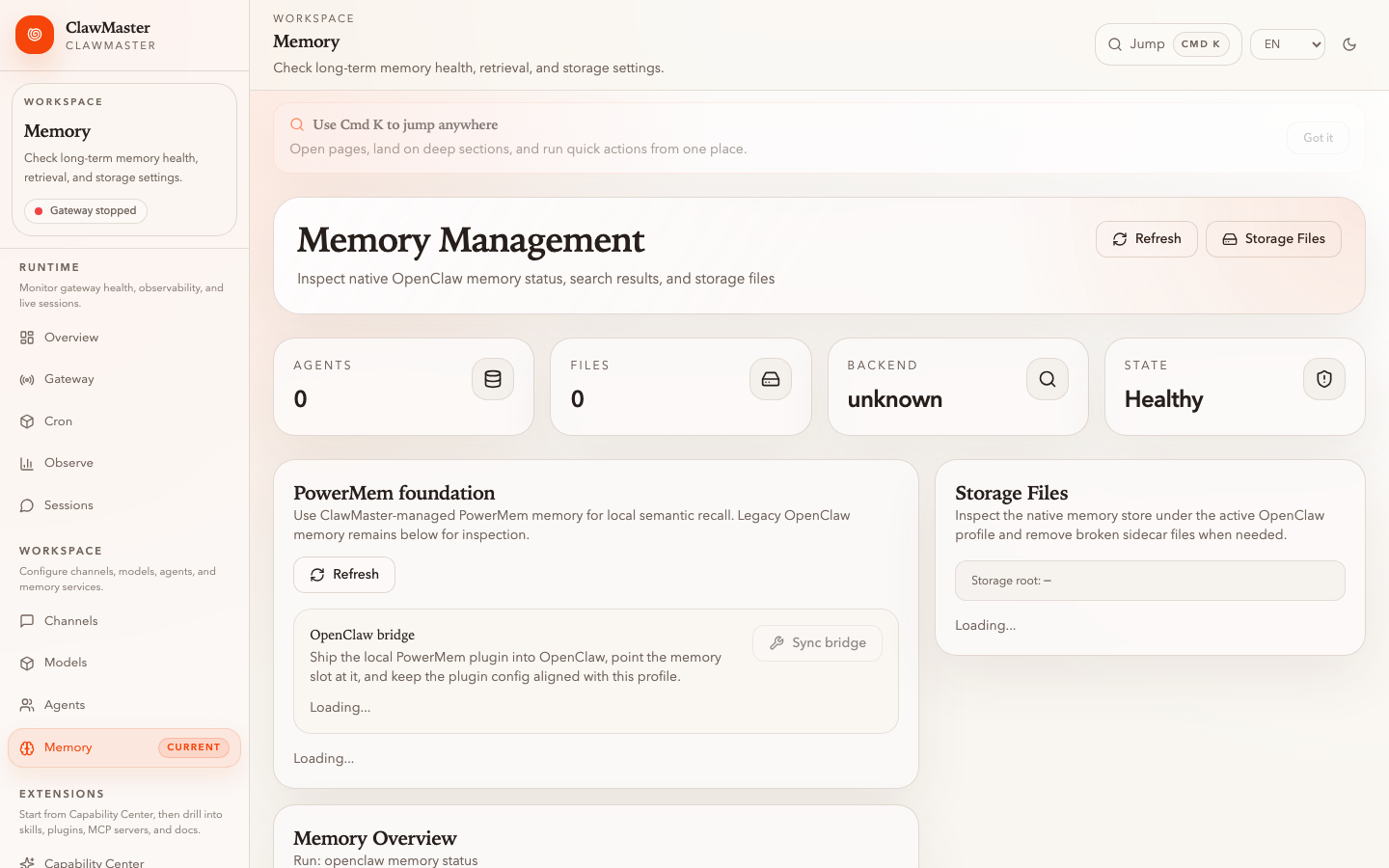 Memory workspace