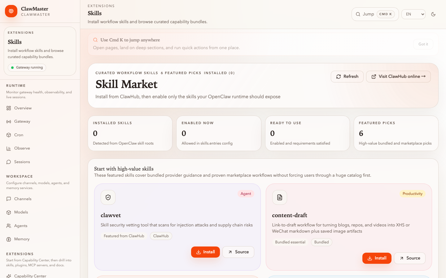 Skills marketplace
