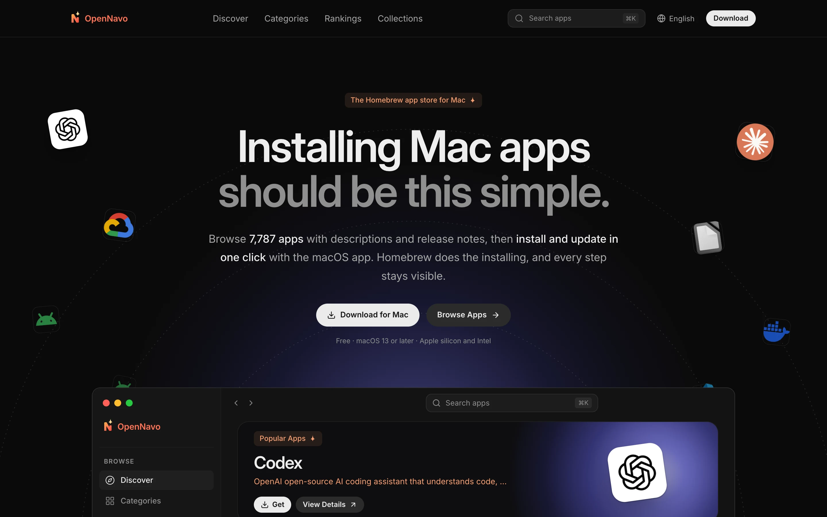 OpenNavo home page in English