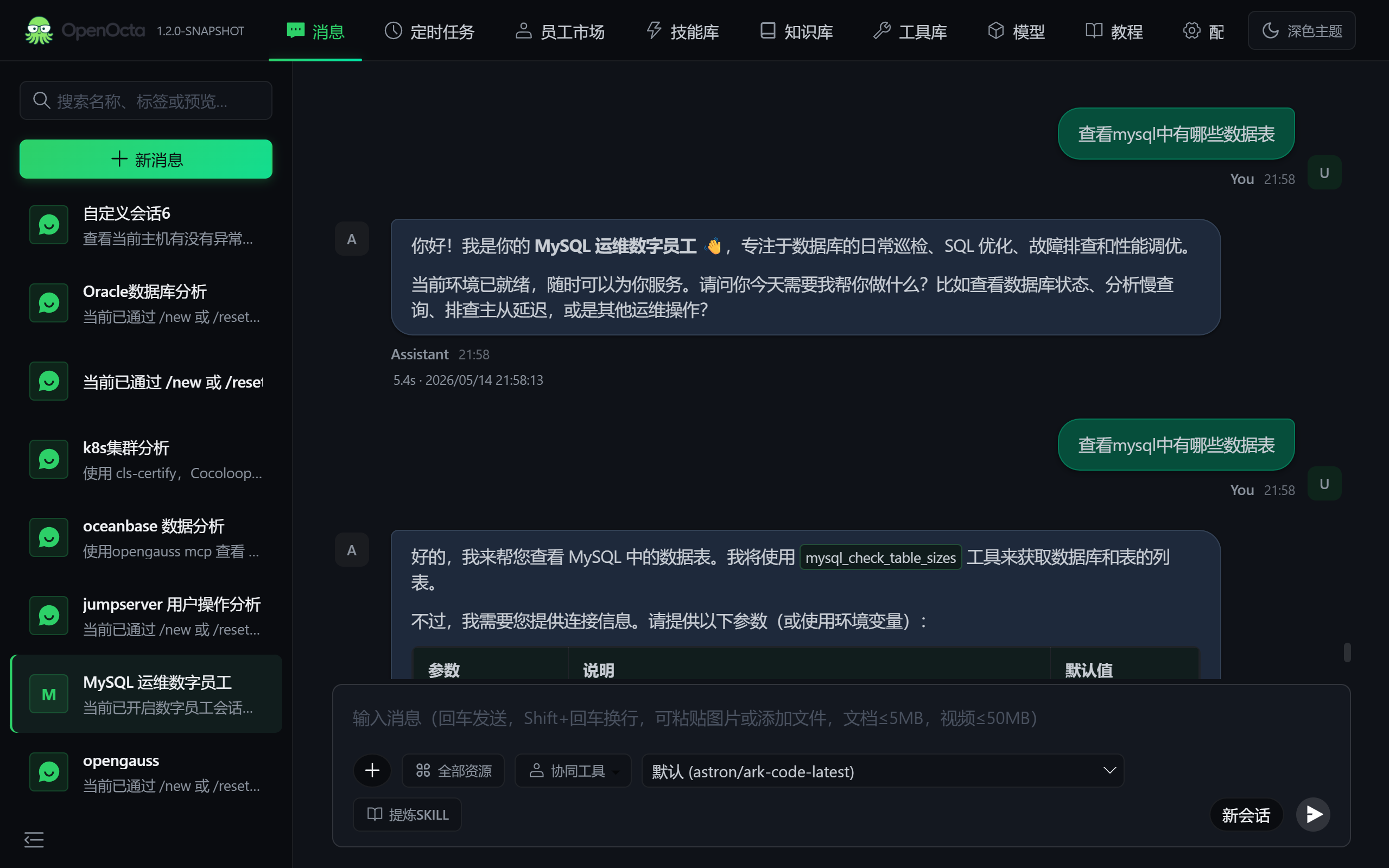 智能体对话界面