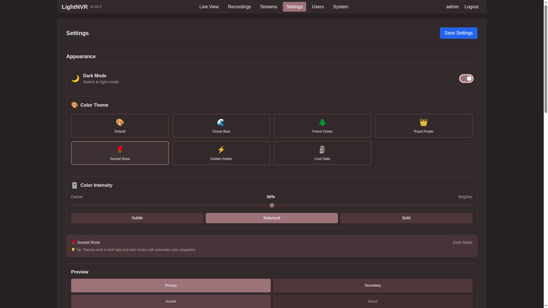 Theme Selector (Dark)
