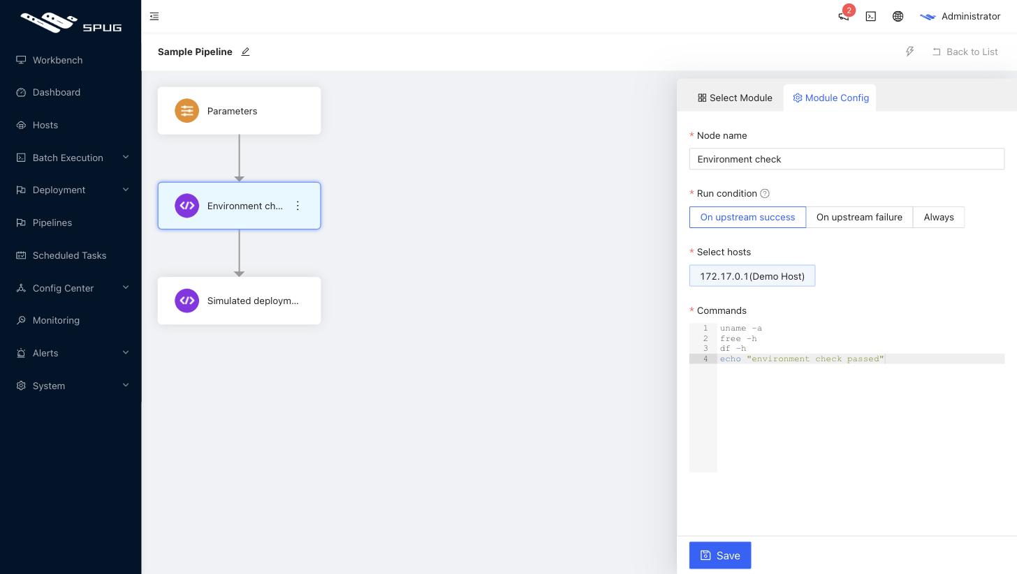 pipeline node config