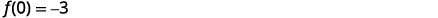 The mathematical equation 'f(0) = -3' is displayed on a plain white background.