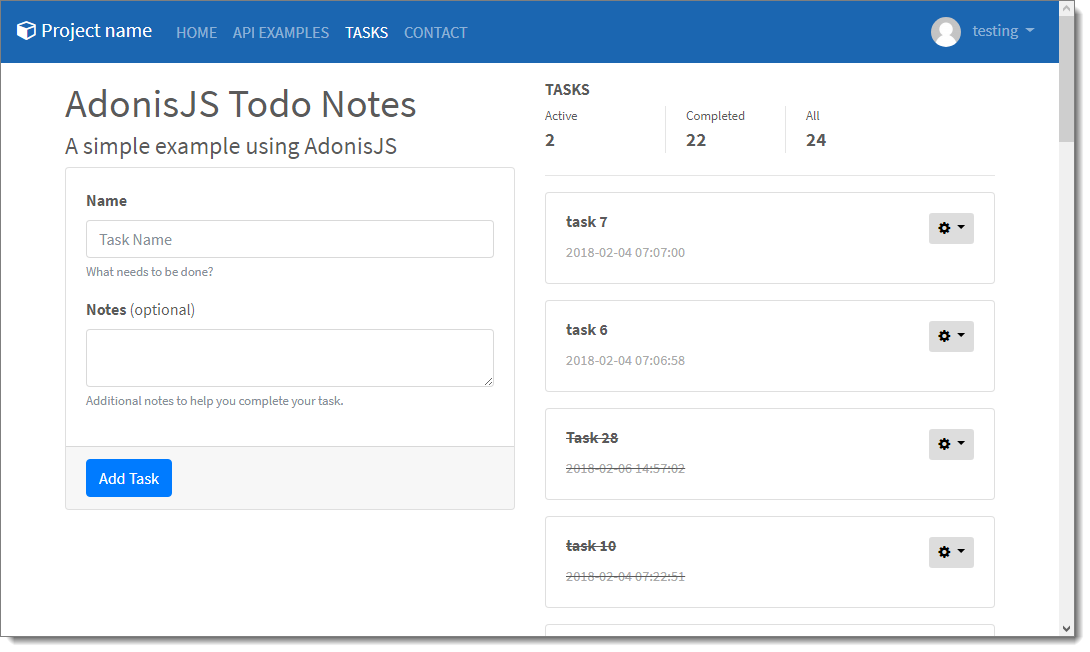 AdonisJS: ToDo App