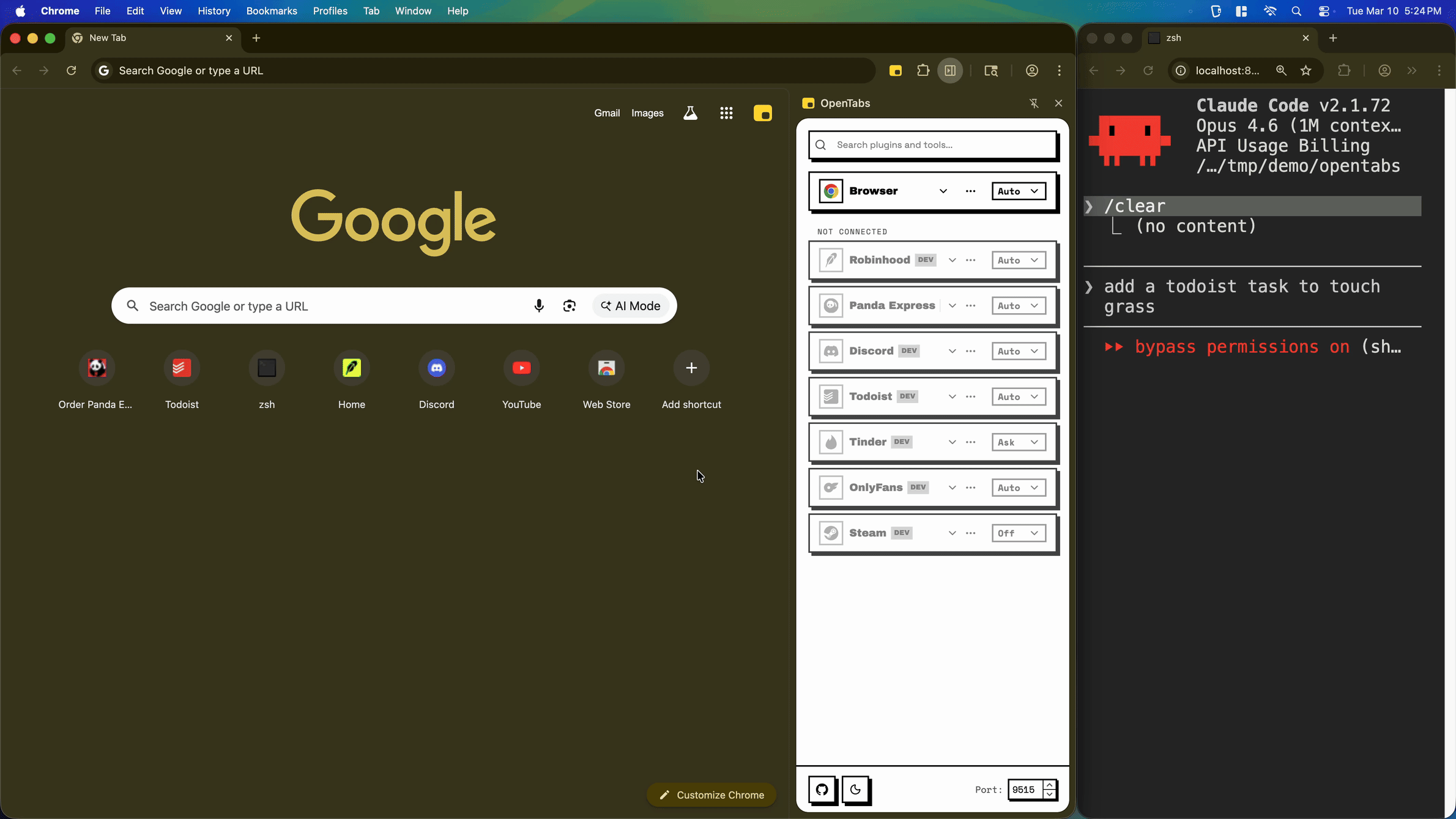 Demo: Permission dialog asking for approval before a tool call executes
