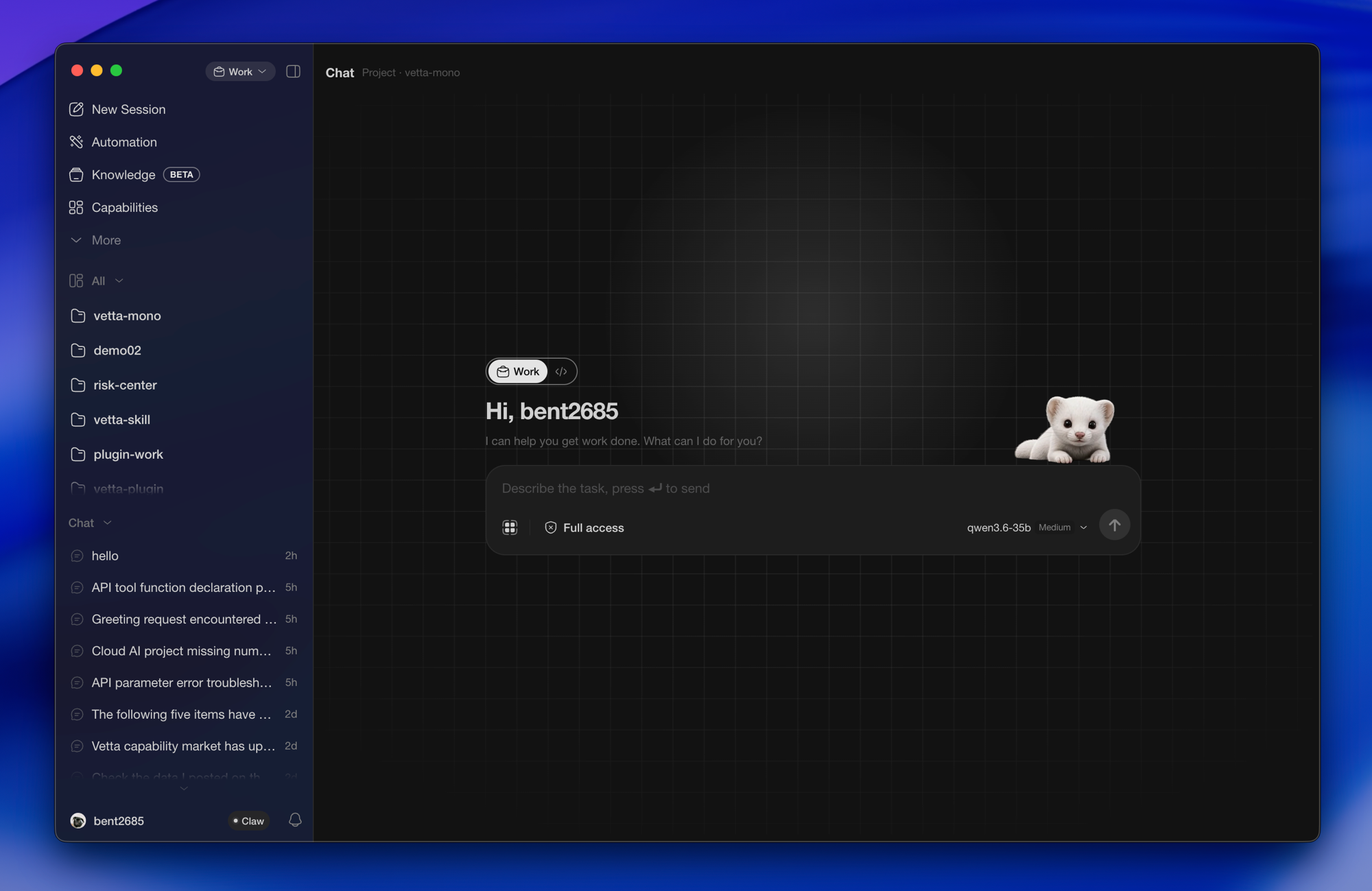 Open Vetta desktop app