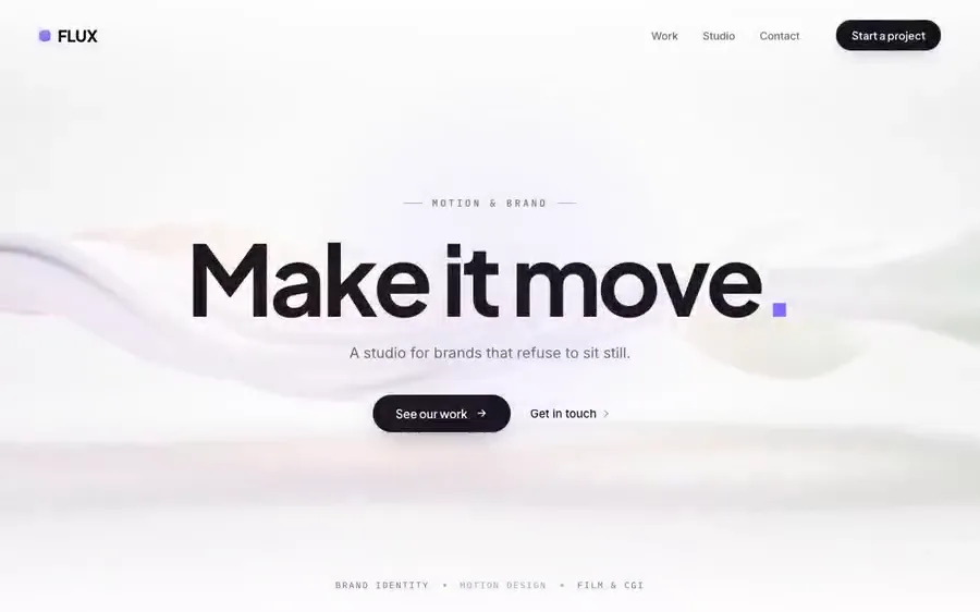 Flux — creative studio hero