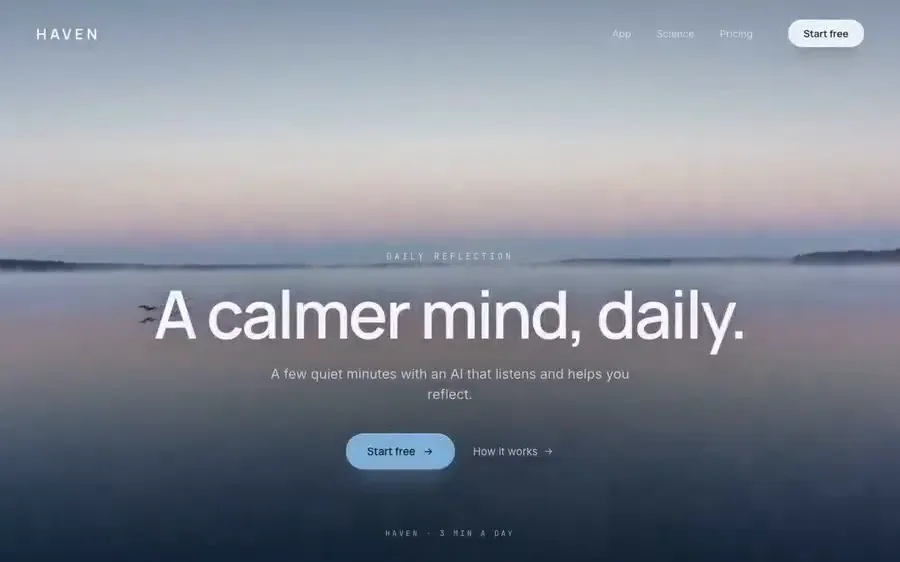 Haven — wellness AI hero