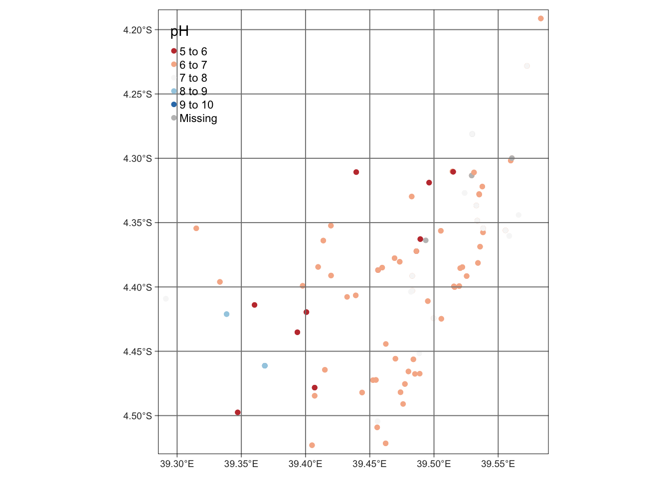 Locations of sampling spots