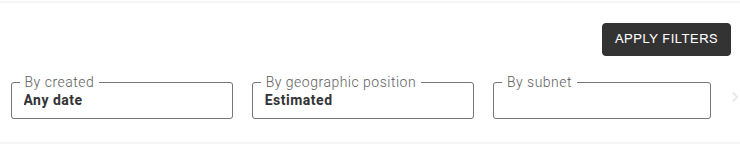 Filter devices associated to estimated locations