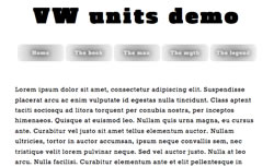 a simple web page layout with a main heading and navigation menu, and one column of body copy. the viewport width has been decreased and the text size decreases accordly