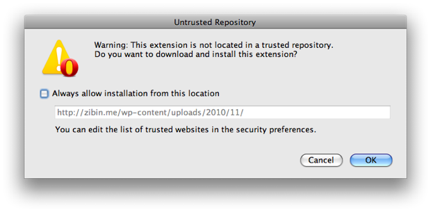 Untrusted Repository warning