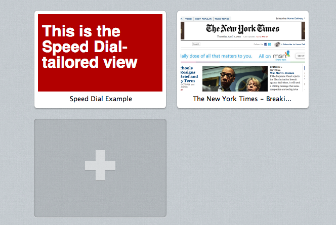 Die Schnellwahl in Opera 11.10
