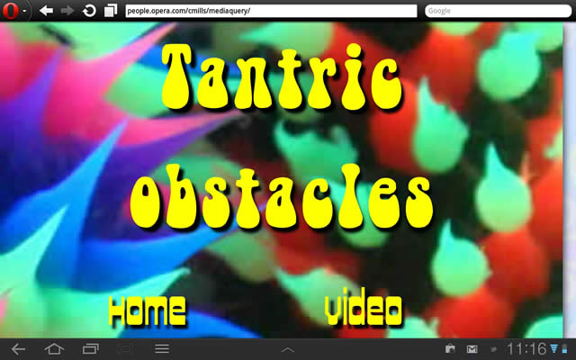 The layout on Opera Mobile 11, on an Android tablet, with viewport width set to 320 pixels