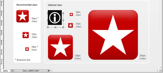 フォントを使用してアイコンに図形を簡単に適用