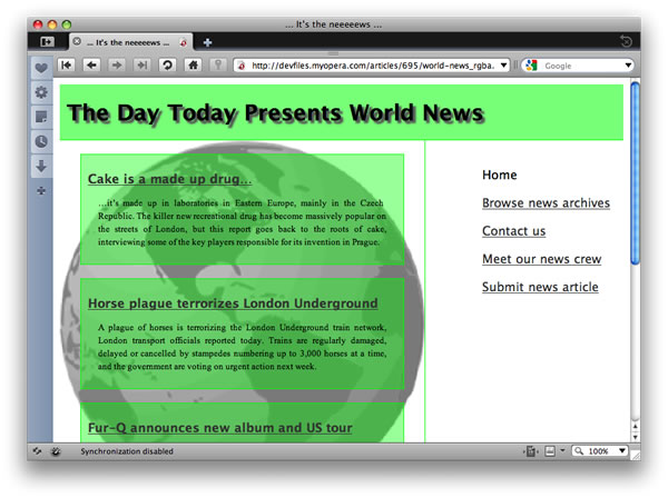 transparency example