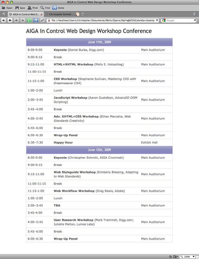 The headers are now styled: looking better already