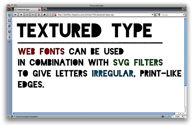 a rough printed effect created using SVG filters