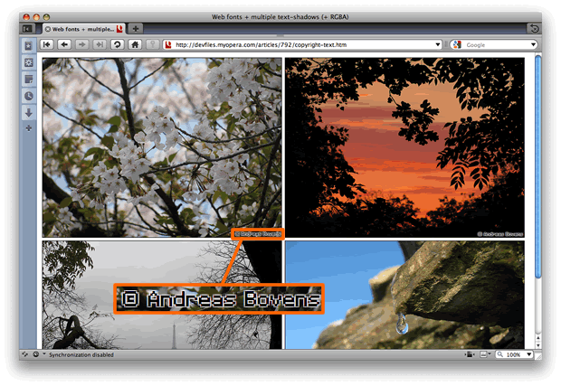 text outline effect using multiple text shadows
